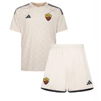 Camisa de time de futebol AS Roma Lorenzo Pellegrini #7 Replicas 2º Equipamento Infantil 2023-24 Manga Curta (+ Calças curtas)